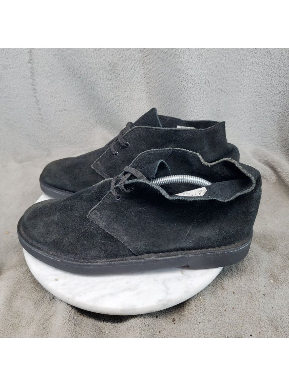 Clarks Shoes Mens Size 10 Wide Bushacre 3 Black Suede Chukka Boots